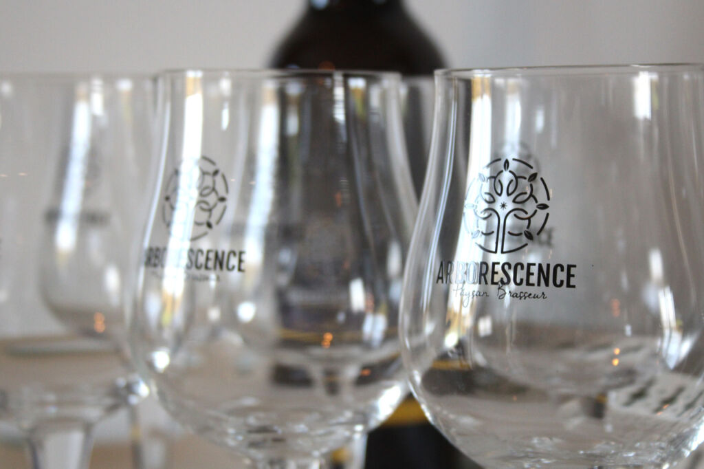 6 verres sérigraphiés de la Brasserie de l'Arborescence