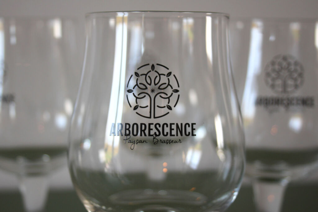 6 verres sérigraphiés de la Brasserie de l'Arborescence